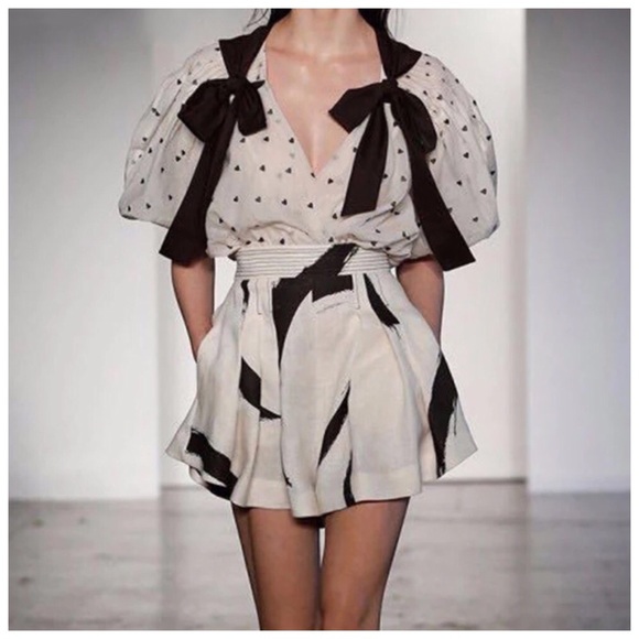 Tops - 💜 Cream Mixed Media Romper Shorts Set